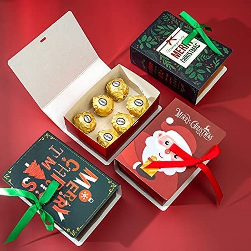 独創的 ギフトボックス クリスマス キャンディボックス ラッピング リ 箱 新作続 フリップリッド ペーパーボックス