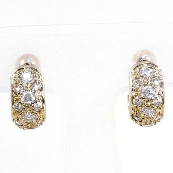 K18 18金 YG イエローゴールドWG ピアス ジルコニア 総重量約5.8g ジュエリー 中古