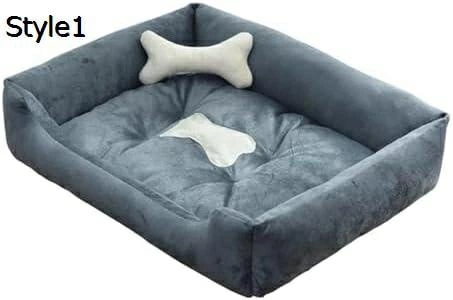 ペットベッド 犬ベッド ぬいぐるみ 柔らかい ペットマット 洗える 滑り止め 犬用ベッド 大中小型犬猫に適用 (Color : Style1, Size : 90X70cm/35.4X27.6in)