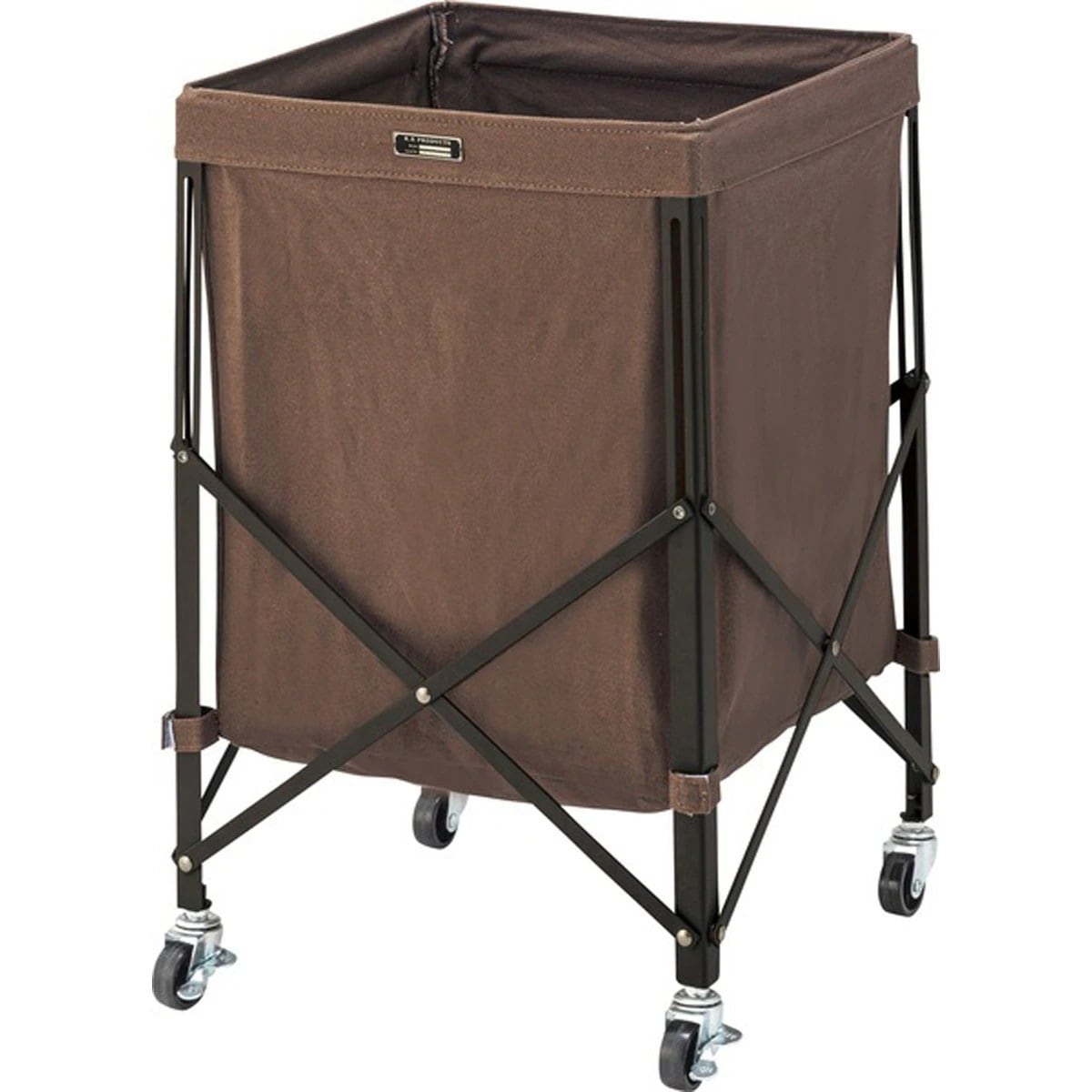 フォールディングバスケットワゴン スチール 粉体塗装 コットン