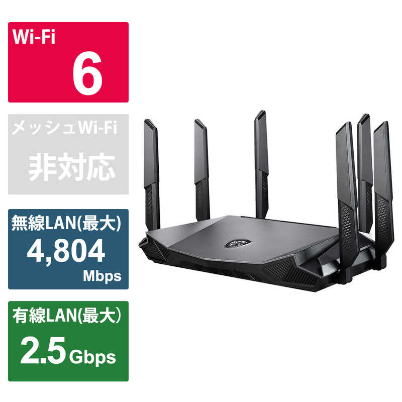 MSI　ゲーミングルーター ［WiFi 6(ax)/ac/n/a/g/b］　GRAX66