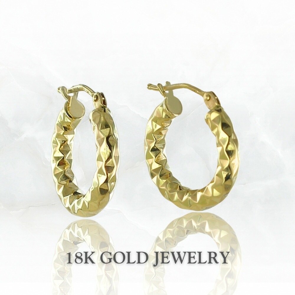 K18 18金 ピアス ゴールド レディース 両耳 フープピアス 中空 軽量 カットデザイン 華奢 上品 シンプル アクセサリー ギフト プレゼント 女性 妻 母 誕生日 記念日 ランキング お祝い 23,688円