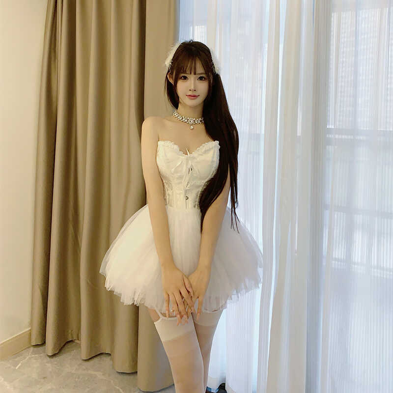 バレエ風ドリル白鳥の精霊系少女の雰囲気写真衣装ハロウィンバニーガール天使コスプレ衣装
