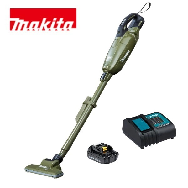 当店だけ！バッテリー充電器も1年保証! マキタ コードレス掃除機 18V 紙パック式 オリーブ CL285FDZO + 軽量バッテリー BL1815N + 静音充電器DC18WC 充電式 クリーナ