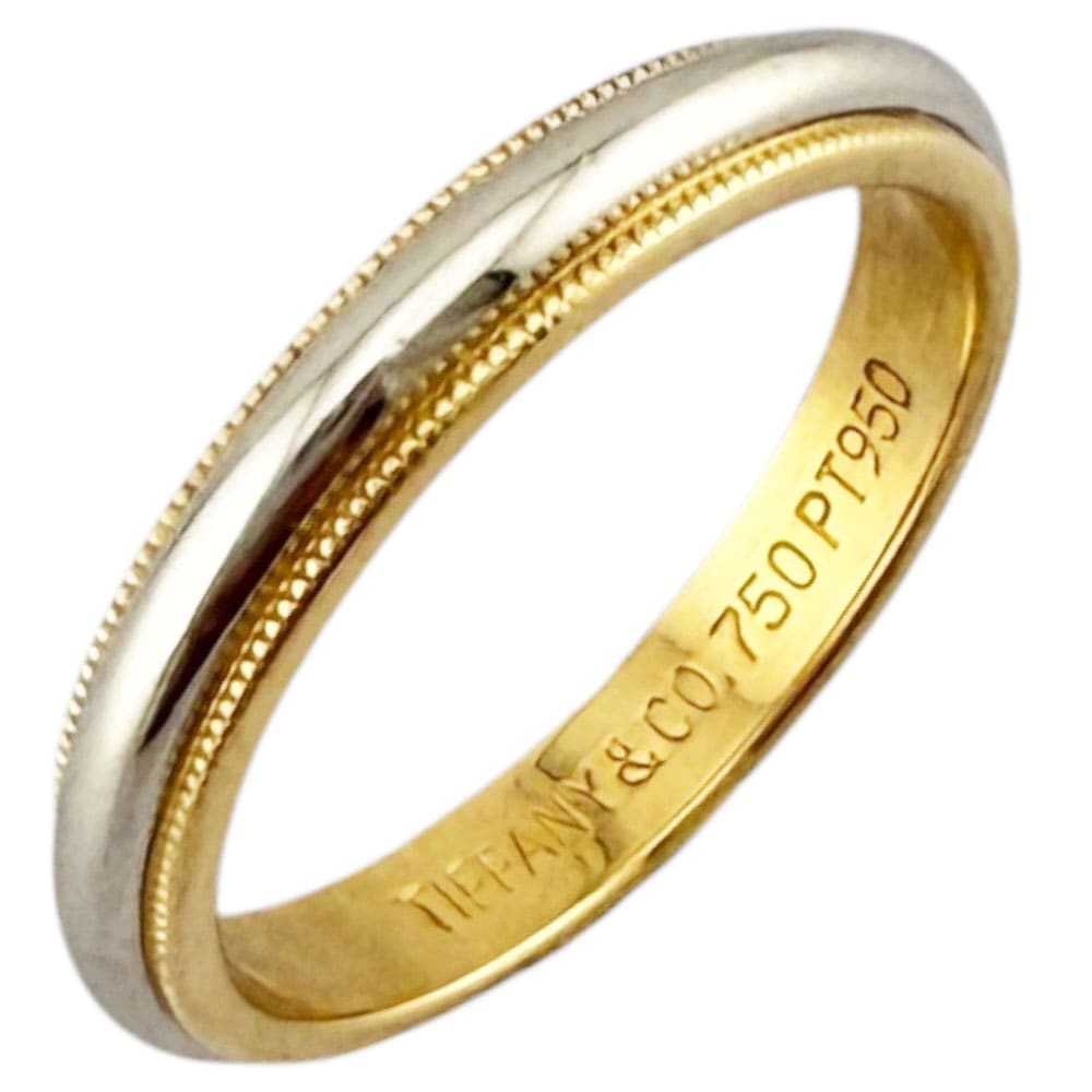 ティファニー ミルグレイン リング 指輪 19号 Pt950プラチナ TIFFANY&Co. 中古 美品