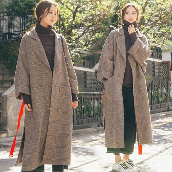 オーバーサイズ きれいめ 20代 大きいサイズ 秋服 チェスター ロングアウター レディース トレンチコート ロング ミモレ丈 コート 春秋 50代 チェック柄 カジュアル ロングコート 通勤 30代