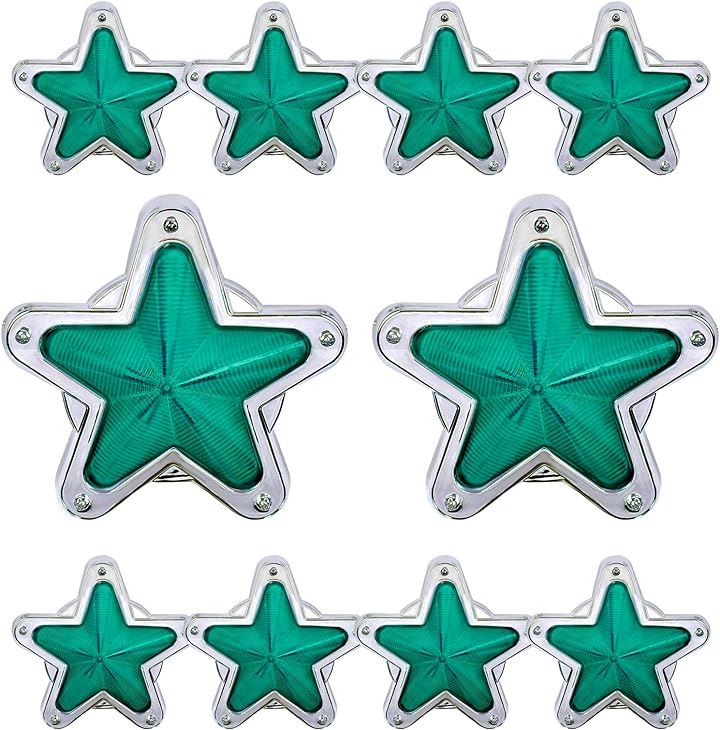 LED サイドマーカー 星型 12V 24V ランプ トラック デコトラ 軽トラ レトロ 旧車 ホタル 10個 セット 緑 グリーン( グリーン 10個) 6,433円