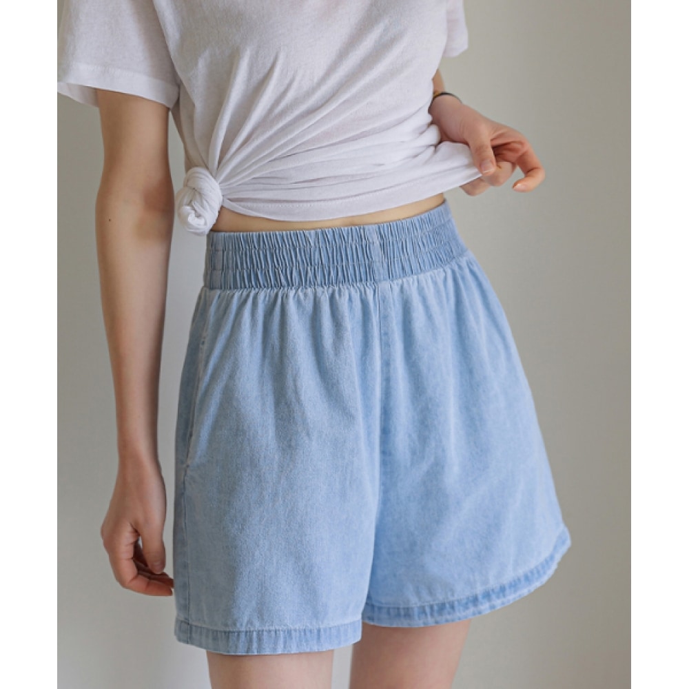 FRENCHCHIC ホーウェンバンディングデニムショートパンツ