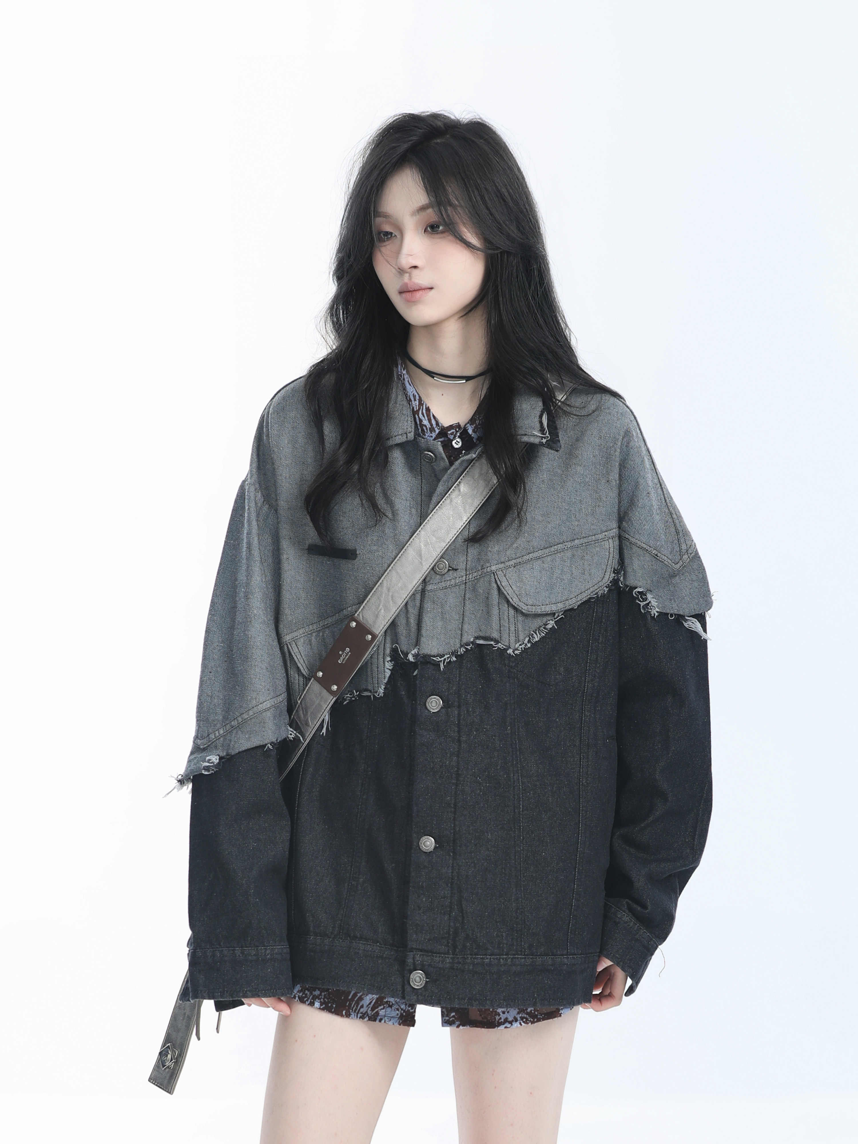 「SHANKONG」【高·品質版】【上品】2025新作 デニムジャケット アウター レトロ ゆったり 韓国ファッション レディーストップス アウター トップス セミロング トップス 9