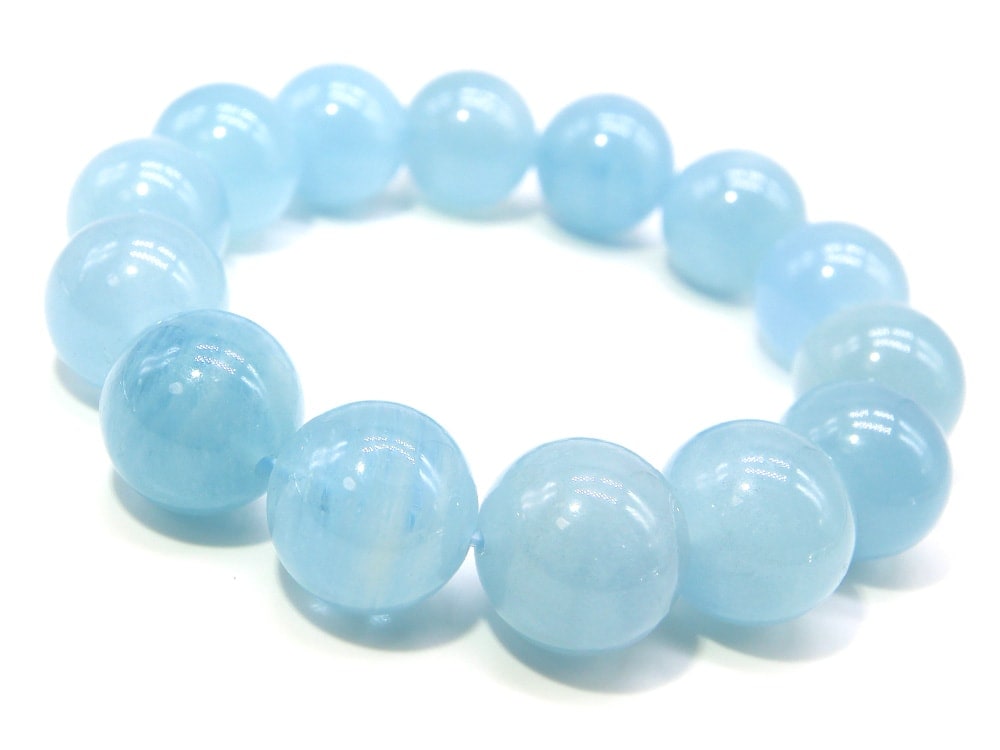 天然 アクアマリン ブレスレット 14mm パワーストーン ブレスレット メンズ レディース 天然石 数珠 アクセサリー メンズブレスレット レディースブレスレット パワーストーンブレスレット 天然石