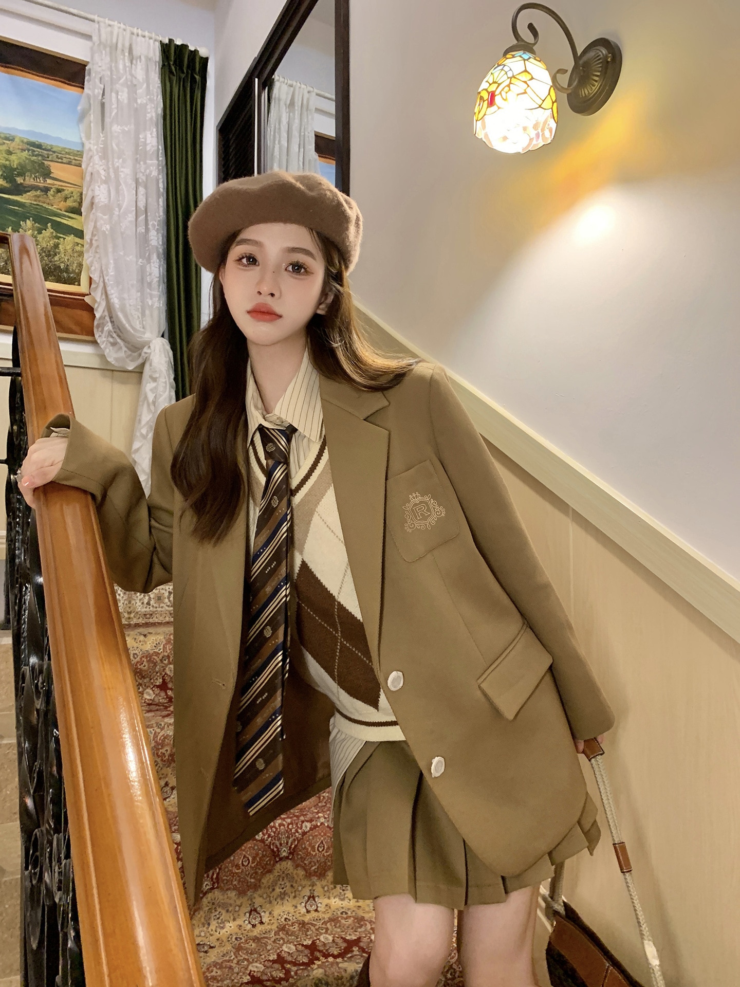 JK制服 アカデミア風ブレザーゆったりシンプルなスーツ