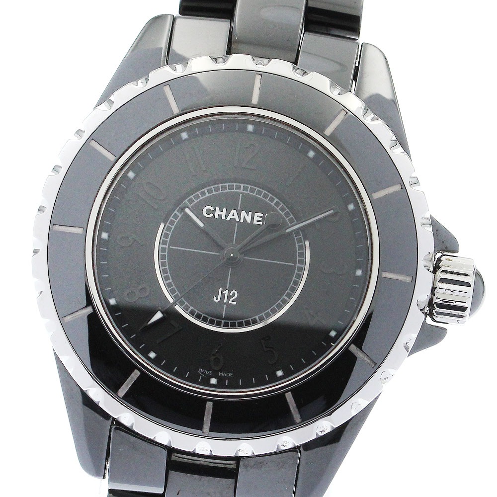 シャネル CHANEL H3828 J12 インテンスブラック クォーツ レディース 良品 保証書付き_883529【中古】
