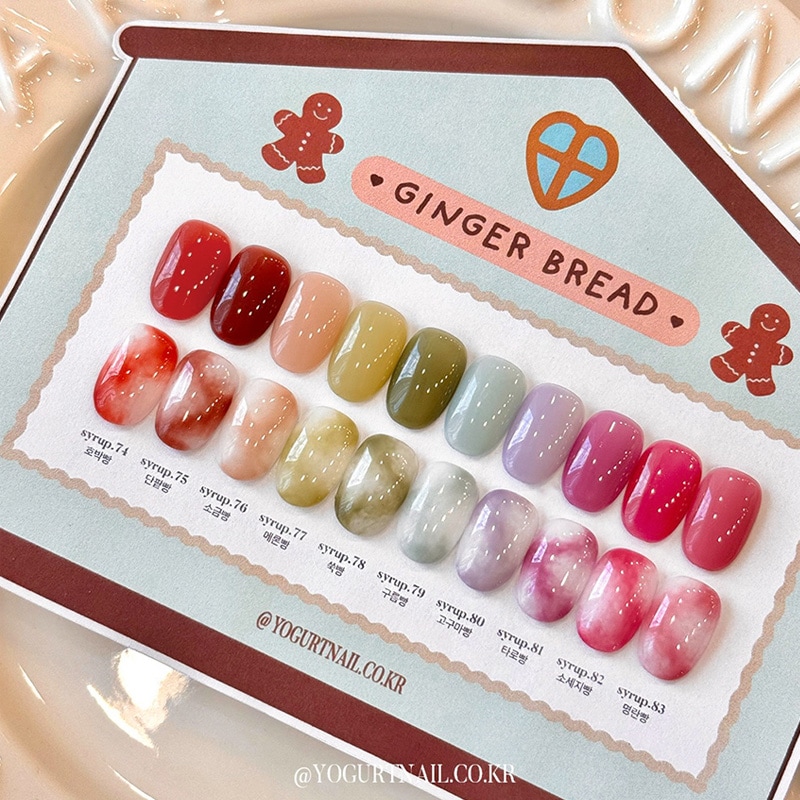 [YOGURTNAIL] 【Ginger Bread Syrup Gel】【10色 set】 [ S74-S83] 秋系シロップ / 焼きたてのパンのように柔らかい色味