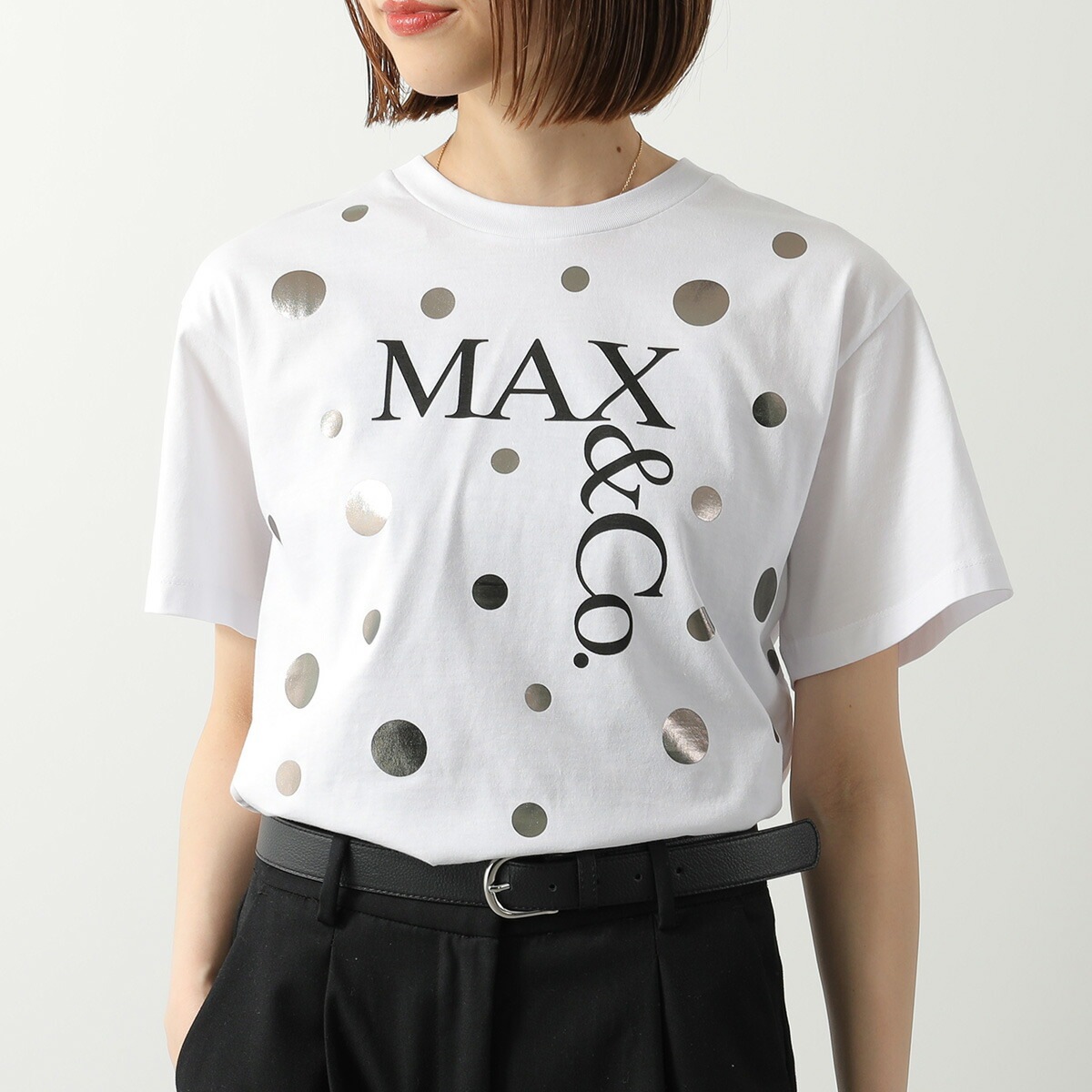 MAX MARA MAX＆CO KIDS マックスマーラ マックス＆コー キッズ Tシャツ MX0289 MX057 レディース ガールズ 半袖 ロゴ プリント 水玉 MX100