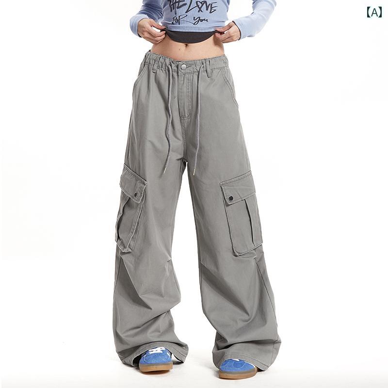 レディース カーゴパンツ ワイド ロング ストリート KPOP ダンス トレーニング ヒップ ホップ アメリカン マルチ ポケット ワーク 作業着 スポーツ ストレート カジュアル 6,747円