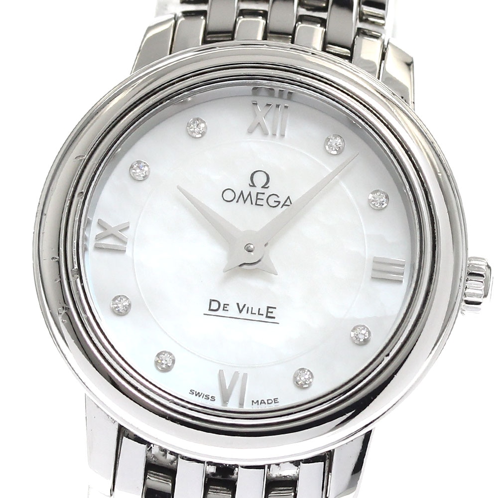 オメガ OMEGA 424.10.24.60.55.001 デビル プレステージ 8Pダイヤ クォーツ レディース 保証書付き_892452【中古】 105,765円