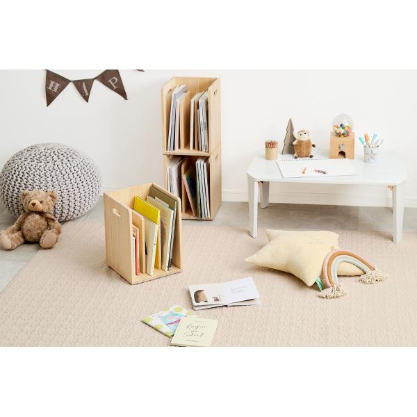 本棚 おしゃれ ブックラック ブックスタンド A4対応 スタッキング 棚 収納棚 薄型 無塗装 天然木 スリム オープンラック 完成品 積み重ね 2個セット