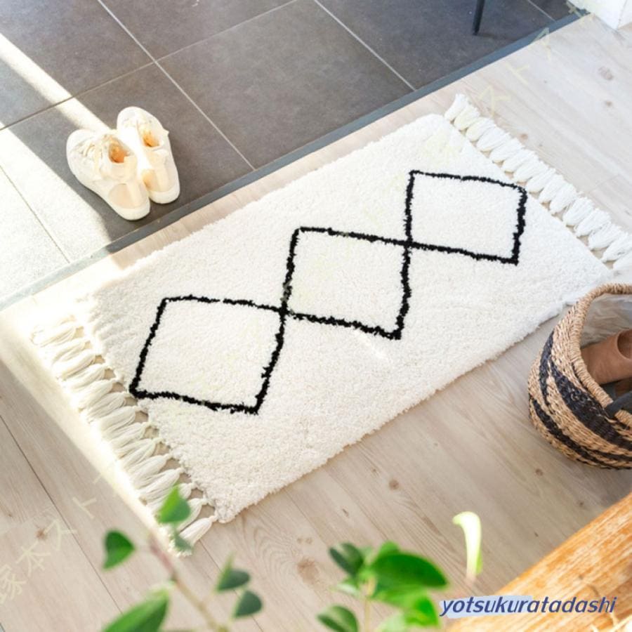 【大好評！最安値挑戦!】玄関マット ラグマット 約50cm×80cm ベニオワレン ラグ カーペット 床暖房対応 おしゃれ シャギー 長方形 ラグ 絨毯 じゅうたん オールシーズン 冬
