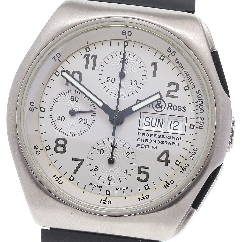 ベル＆ロス Bell＆Ross 300-A スペース3 クロノグラフ 自動巻き メンズ 保証書付き_842508【中古】