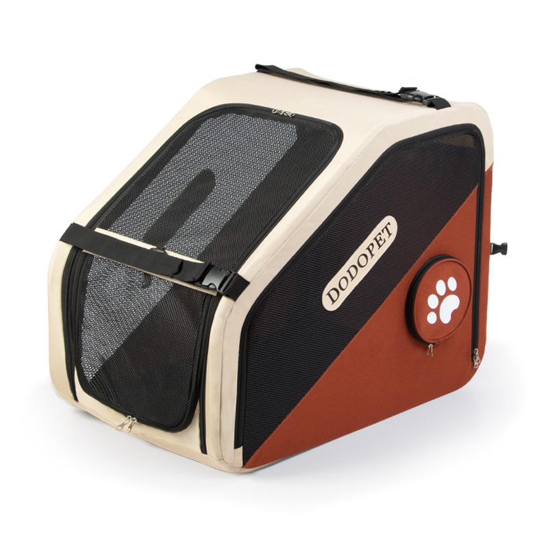 【車載専用】ソフトクレート 折りたたみ 犬 ケージ 兼用 4面メッシュ 安全 カーシート なでなで窓 ペット ハウス 旅行 最大10kg