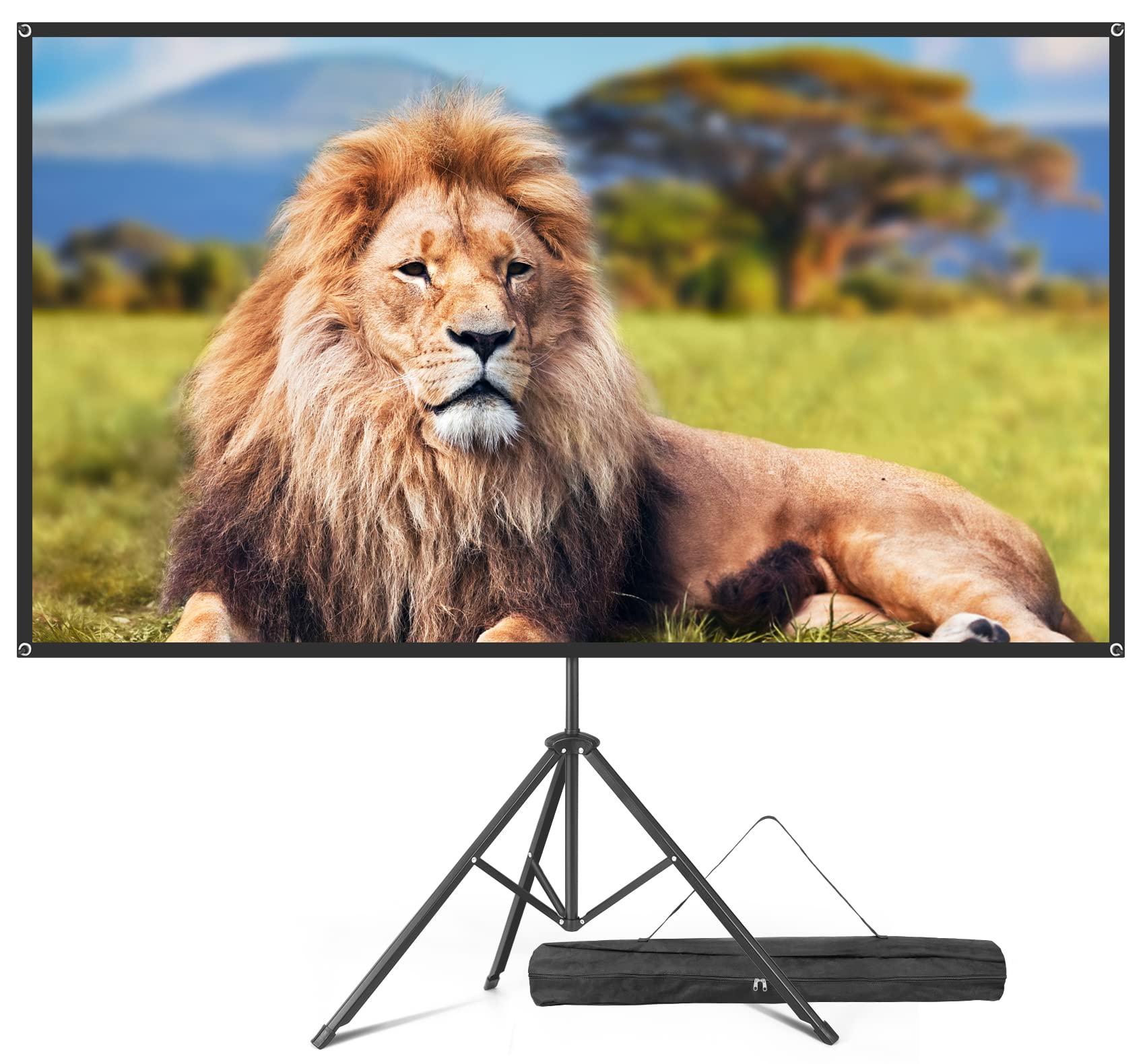 工型スタンド付きプロジェクタースクリーン 80インチ 16:9 4K対応 自立式スクリーン projector screen 壁掛け 持ち運び 折りたたみ式 視野角179 防しわ加工 お手入れ簡単 ビ