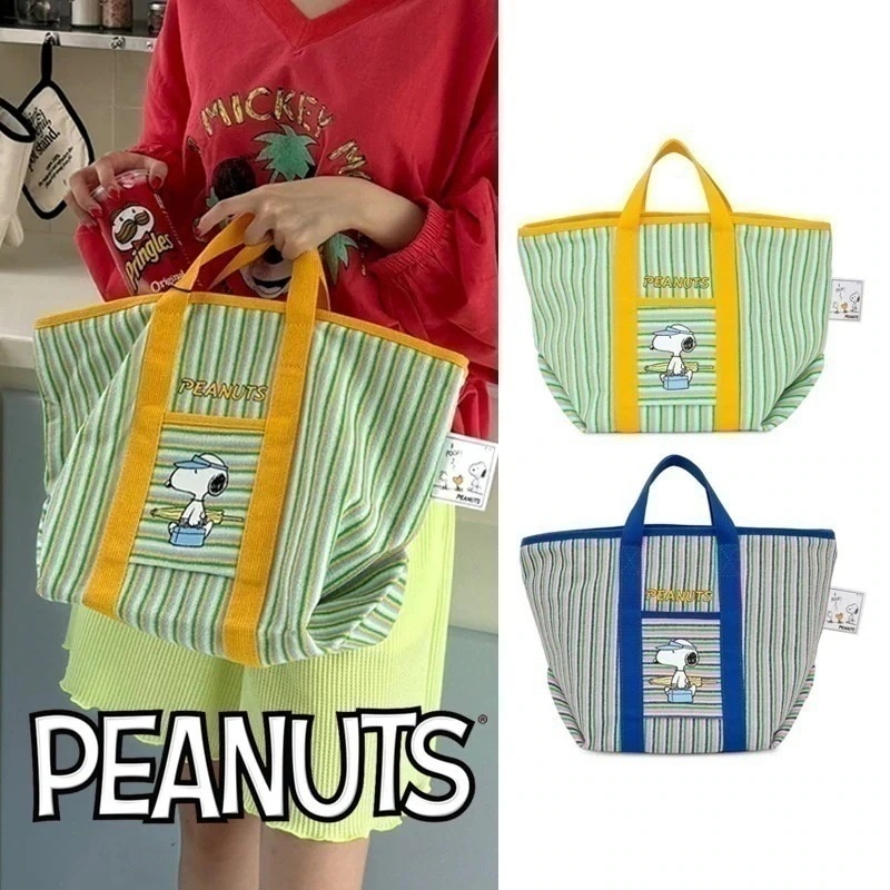 【正規品】スヌーピー キャンバス トートバッグ 韓国 グッズ トートバッグ 大きめ 大容量 かわいい キャラクター バッグ レディース 人気