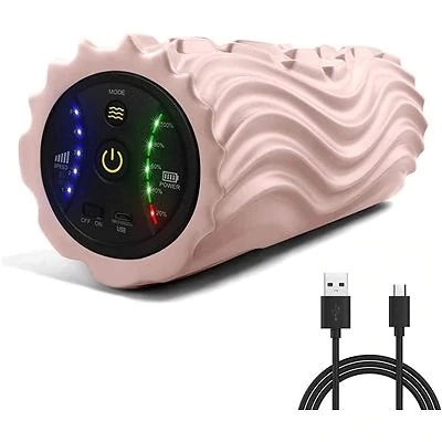 [2020進化版]USB充電式電動フォームローラー 振動筋膜マッサージポール リリースストレッチ5段