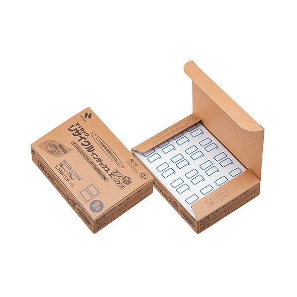 (まとめ) ニチバン マイタック リサイクルインデックス ブンボックス 小 18×25mm 青枠 MLBB-131BR 1パック(1760片：16片×110シート) (×5セット)