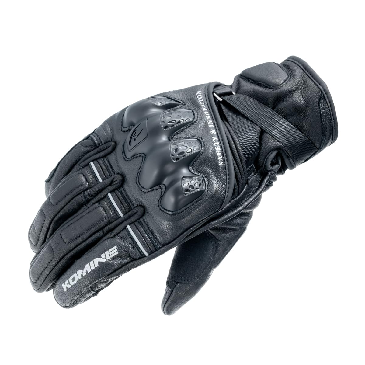 コミネ(KOMINE) バイク用 グローブ GK-854 レザープロテクトウォームグローブHG Black L