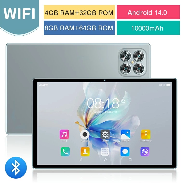 [迅速な出荷]wi-fi Android14 10.1インチ Wi-Fiモデル PC Bluetooth 小型 軽量 安い 子供向け 10000mAh バッテリー アンドロイド14 5GLTE G