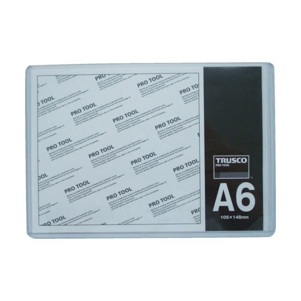 (まとめ) TRUSCO 厚口カードケース A6THCCH-A6 1枚 (×100セット)