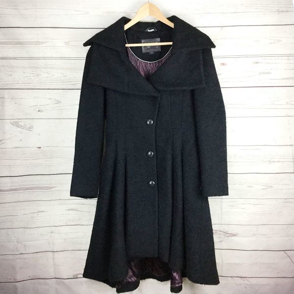 カナダ製マッカージュMackageロングコート/アウター/ウールコート/アウター【Womens size -M/黒】裏地トラ柄/起毛感2Y02