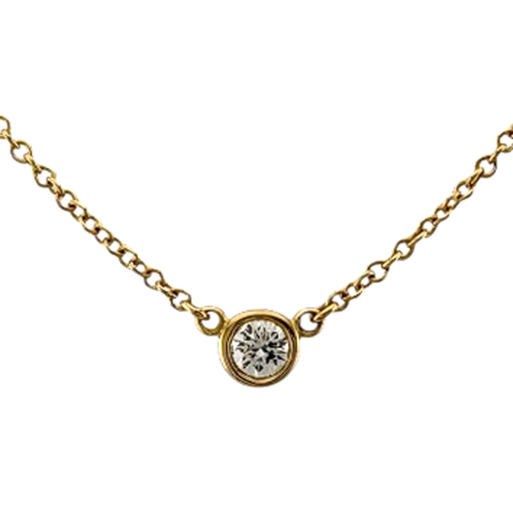 ティファニー バイザヤード 約0.05ct ネックレス 18金 K18イエローゴールド ダイヤモンド TIFFANY&Co. 中古 美品