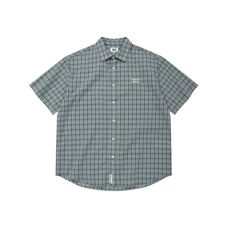 ワッキー・ウィリー WACKY WILLY ギンガムチェック半袖シャツ グリーン WA2602SS13GN 350665