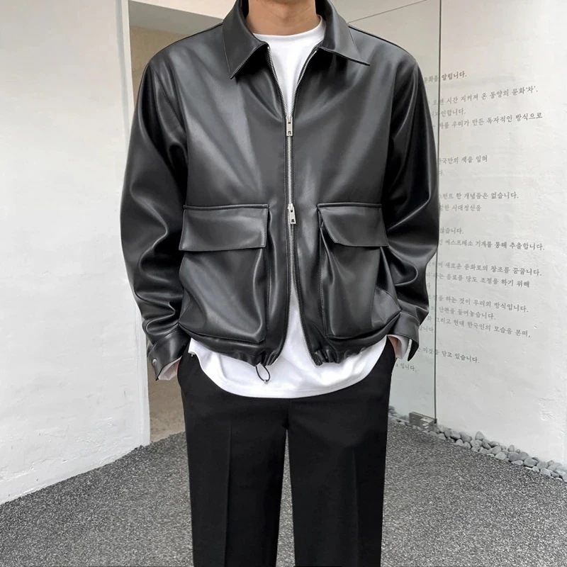 今年も人気！大きいサ野球服イズ ビジネス 百掛け PU皮ジャンパー メンズ無地トップス ライダース春秋アウターQYYF364