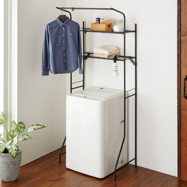 洗濯機ラック 幅5981cm ステンレス洗濯機ラックハンガー掛け付き （ 送料無料 洗濯機収納 収納