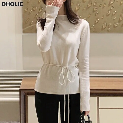 ハーフネックウォーマーベーシック長袖ニットストラップ付・1955318