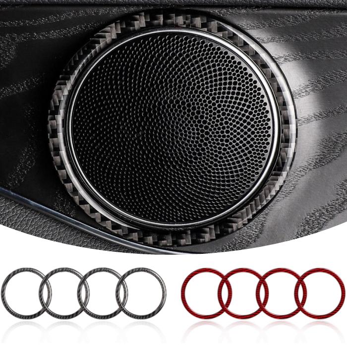 ベンツ オーディオ スピーカー リング カーボン 全2色 4個セット W205 S205 C205 C253 X253 ステッカー トリム カバー アクセサリー パーツ