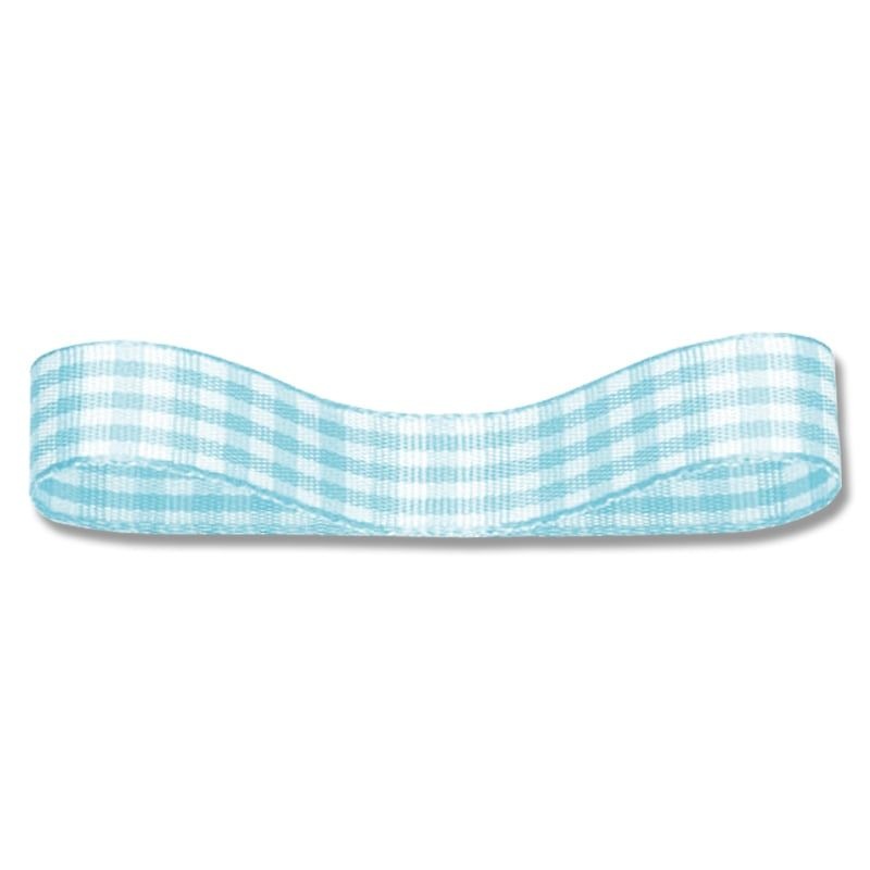 （まとめ買い）シモジマ HEIKO Nギンガムリボン 14mm幅x30m巻 ミズ ラッピング用品 001424707 [x3セット]