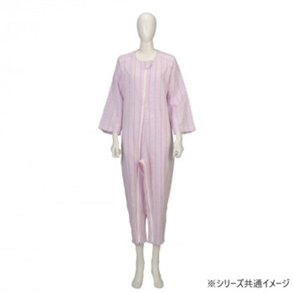 竹虎 ソフトケアねまき両開きファスナー薄手 ピンク 大きいサイズ 105885・LL