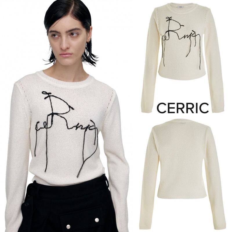 【CERRIC】 DROP EMBROIDERY KNITWEAR [BLACKPINK ジェニー着用] セリック ドロップ刺繍ニット