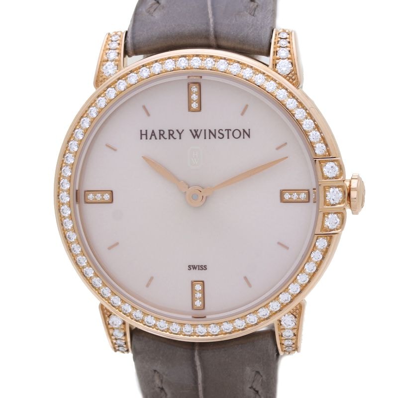 ミッドナイト 32ｍｍ ダイヤモンド Sサイズ MIDQHM32RR002【正規店購入/電池交換済/ベルト交換済み】K18RGxアリゲーター レディース /39564【中古】【腕時計】