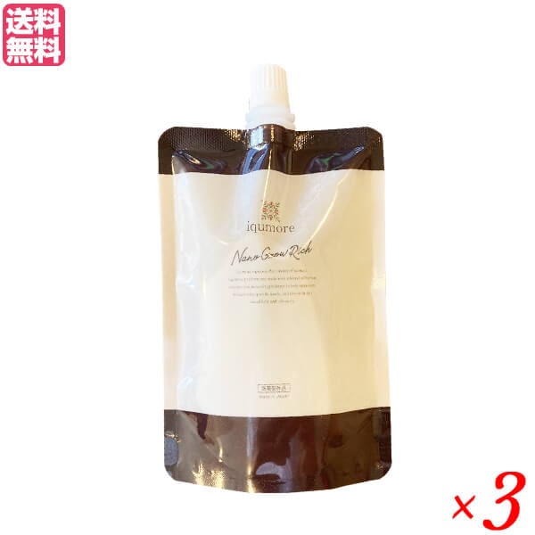 イクモア ナノグロウリッチ 詰め替え用 130ml 3本セット 医薬部外品 育毛 育毛剤 女性用