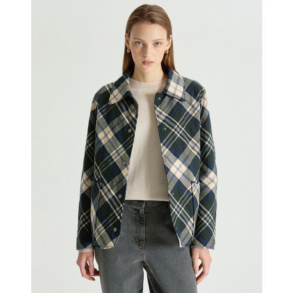 [25FW] ブラック チェック&ソリッド リバーシブル(両面) キルティング ジャンパー DLJU5DE04BK