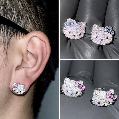 Qoo10] ギャル y2k ピンクハートジルコンピア