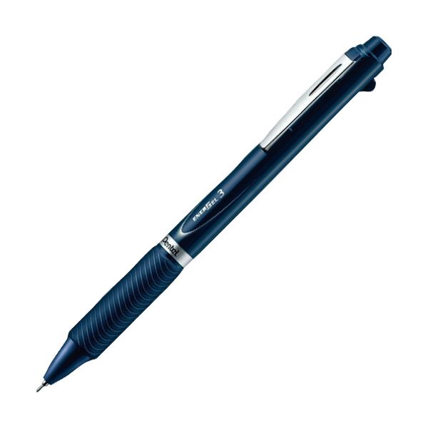 (まとめ) ぺんてる エナージェル 3色ボールペン（軸色：ダークブルー） XBLC35C 1本 (30セット)