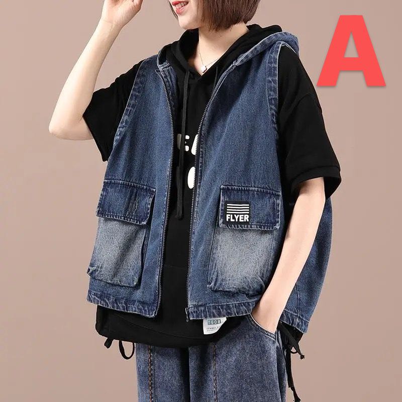 【急速出荷!】レディース デニムベスト アウター ノースリーブ カジュアル おしゃれベスト ノースリーブジャケット ベストデニム デニムのベスト ノースリーブデニム ブラックデニムジャケット 春秋 ゆ