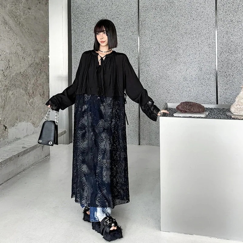 スカート/レディース/春/夏/新作/ファッション/ストレートスカート/レース/スプライシング/ロング/ドレス