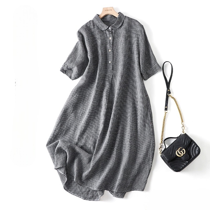 レディース ワンピース シャツワンピ フレア 半袖 5分袖 襟付き 丸襟 Aライン フェミニン ストリート かわいい 大人可愛い シンプル カジュアル おしゃれ こなれ感 ラフ ガーリー 抜け感 4,925円