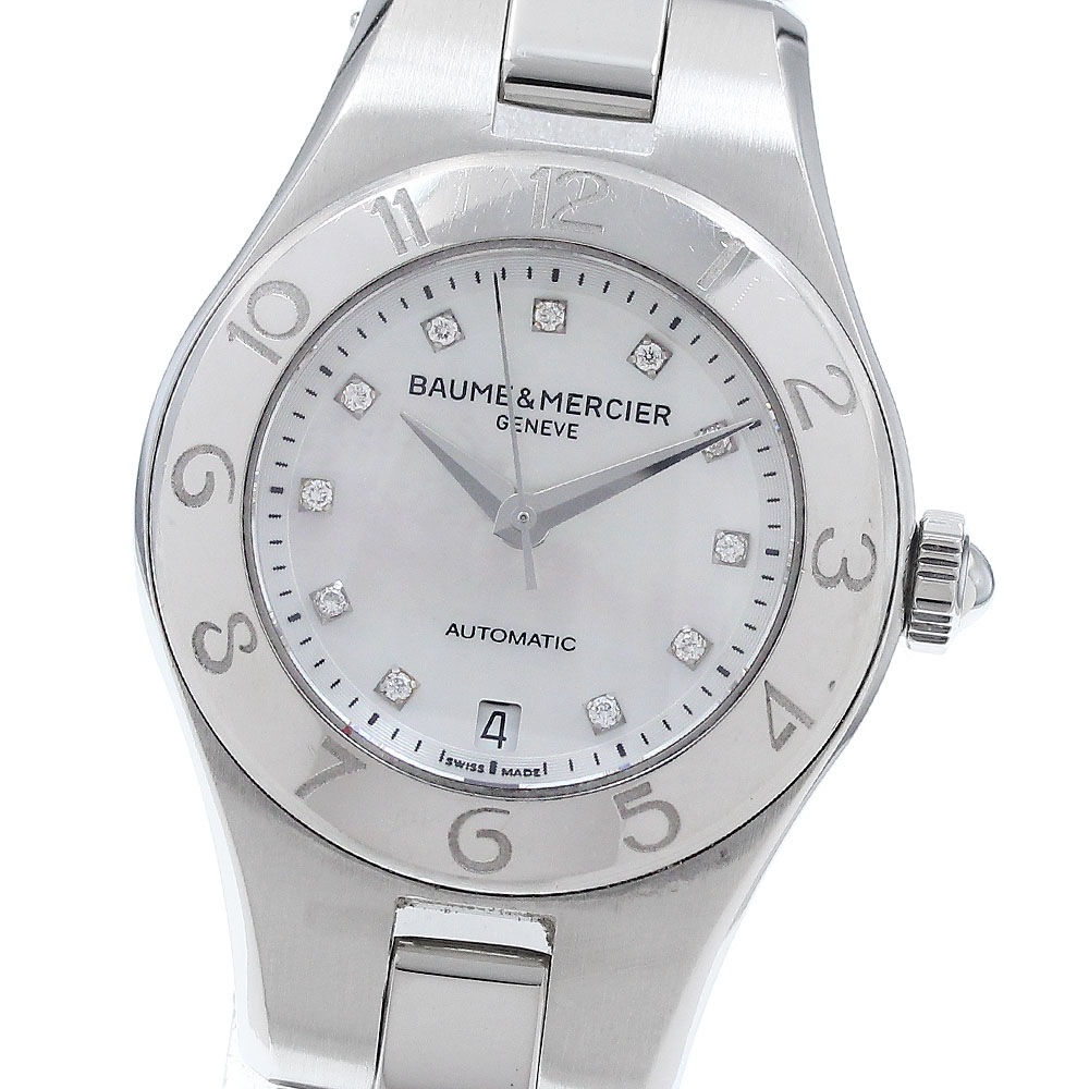 ボーム＆メルシェ Baume & Mercier 65739 リネア デイト 11Pダイヤ 自動巻き レディース _939231【中古】